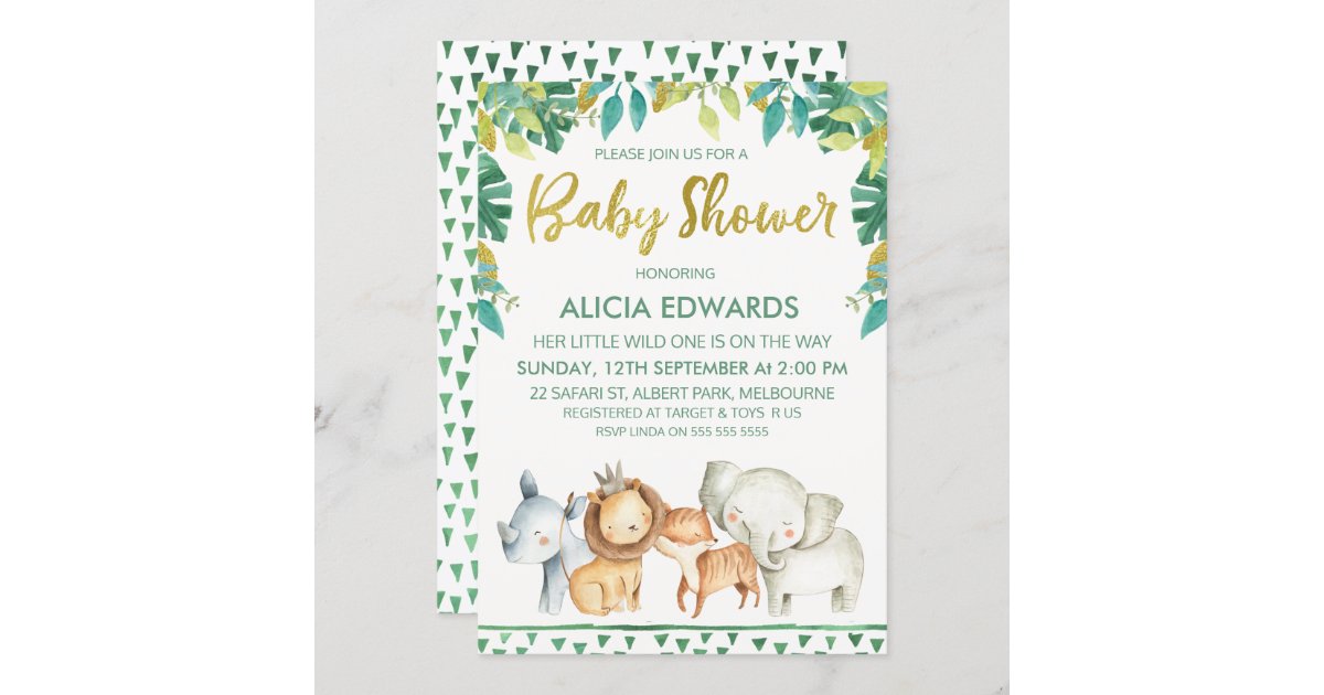 Boys Wild One Safari Baby Shower Invitation | Zazzle