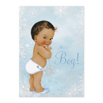 Boys Winter Wonderland Snowflake Baby Shower Invitation