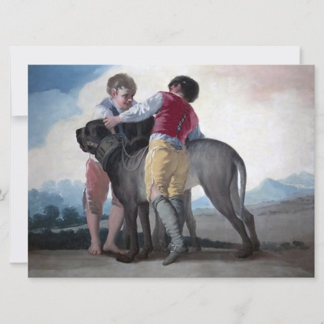 Boys With a Mastiff Dog Card (Front)