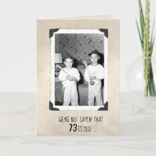 Boys With Baseball Bats 73rd Birthday Card