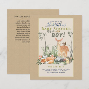 Boys Woodland Animals Forest Baby Shower Invites