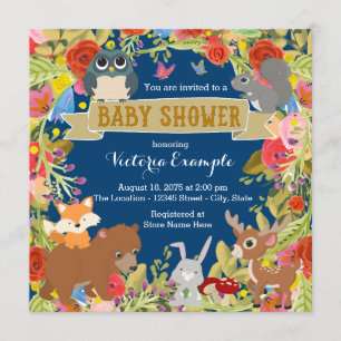 Boys Woodland Baby Shower Invitation