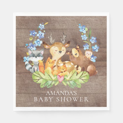 Boys Woodland Baby Shower Paper Napkins