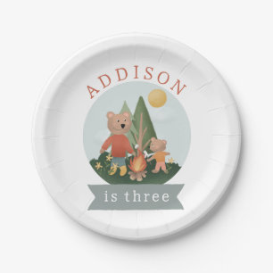 Boys Woodland Forest Camping Bears Birthday  Paper Plates