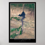 Boysen Reservoir Wyoming Satellite Poster Map