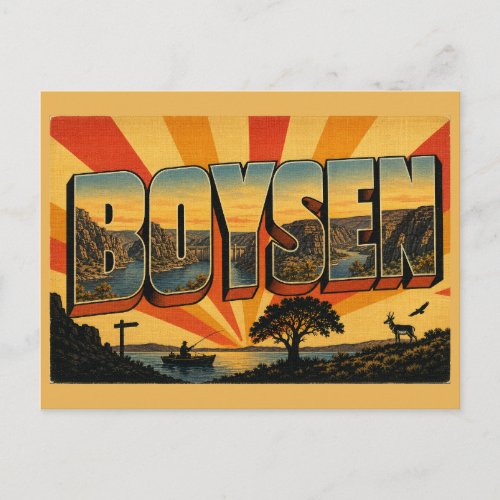 Boysen State Park Reservoir Canyon Desert Art Postcard
