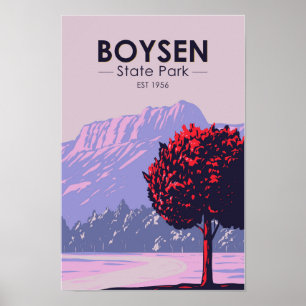 Boysen State Park Wyoming Vintage Poster