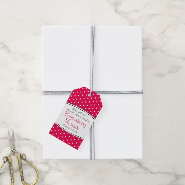 Boysenberry jam or preserve red fruit tag (With Twine)