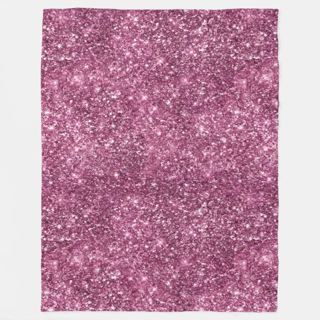 Boysenberry Pink Glitz Glitter Fleece Blanket (Front)