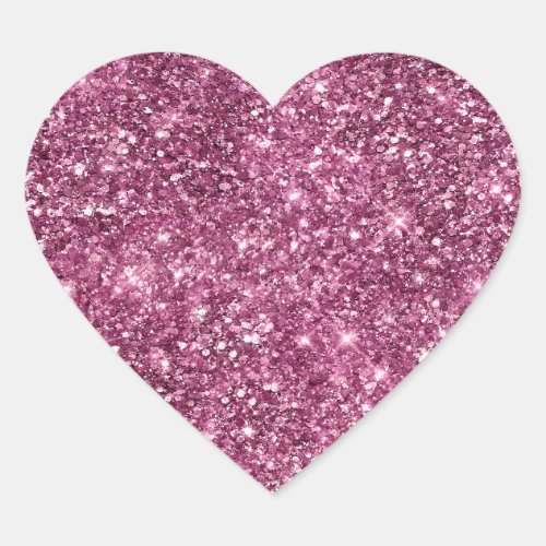 Boysenberry Pink Glitz Glitter Heart Sticker