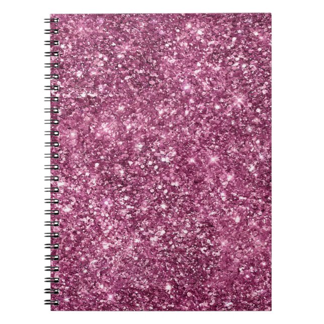 Boysenberry Pink Glitz Glitter Notebook (Front)