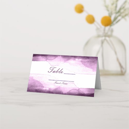 Boysenberry Purple Watercolor Table Number Seating Place Card