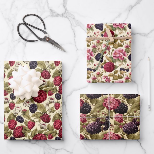 Boysenberry  wrapping paper sheets (Front)