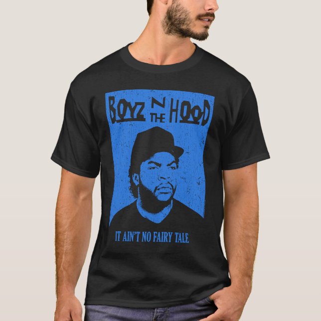 Boyz n the Hood Doughboy Blue Rectangle T-Shirt (Front)