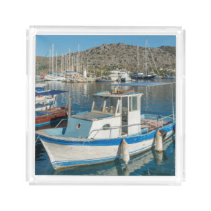 Bozburun Harbour Near Marmaris, Turkey Acrylic Tray