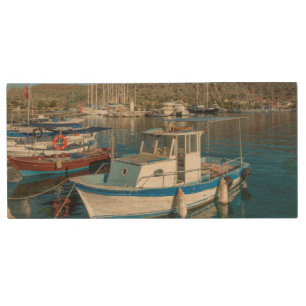 Bozburun Harbour Near Marmaris, Turkey Wood USB Flash Drive