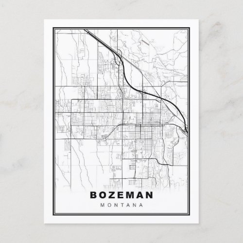 Bozeman Map Holiday Postcard