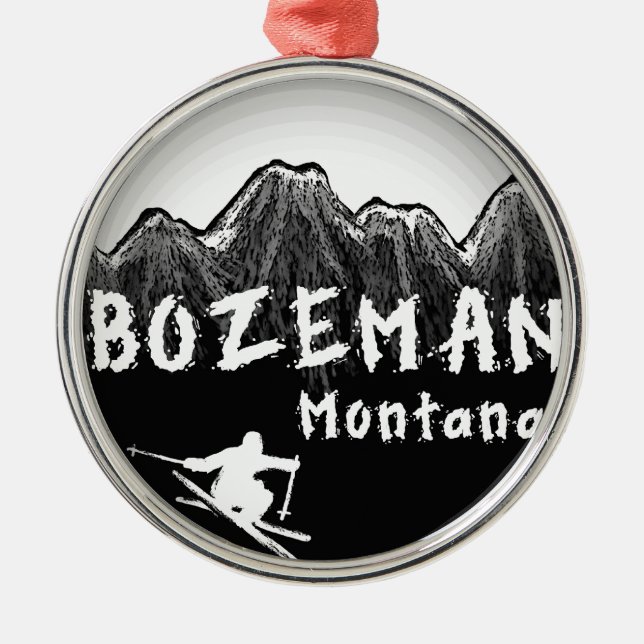 Bozeman Montana artistic skier Metal Ornament (Front)