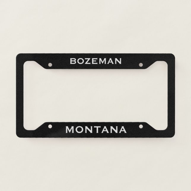 Bozeman Montana Black License Plate Frame (Front)