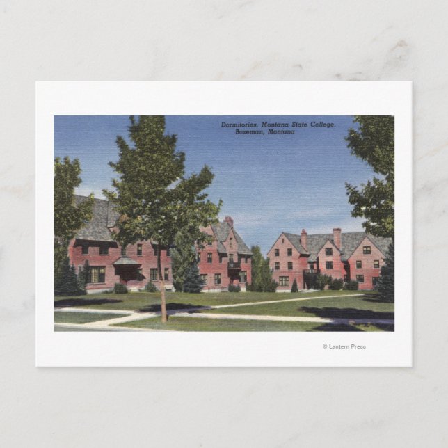 Bozeman, Montana - Dormitories at Montana State Postcard (Front)