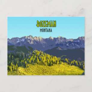 Bozeman Montana Mountains Vintage Postcard