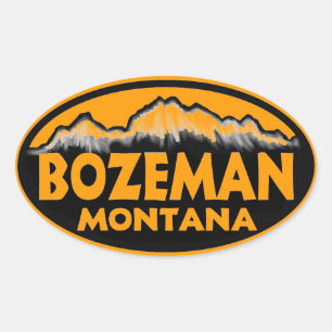 Bozeman Montana orange oval stickers