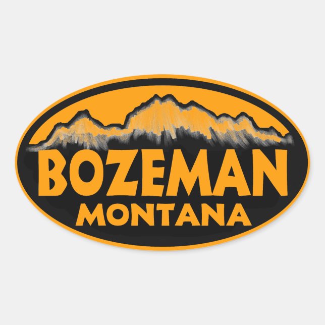 Bozeman Montana orange oval stickers (Front)