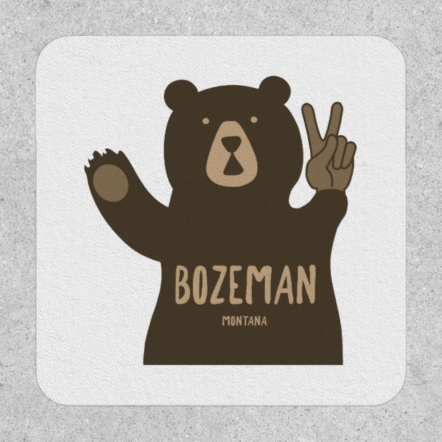 Bozeman Montana Peace Bear Patch (Front)