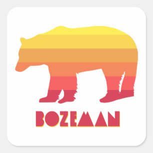 Bozeman Montana Rainbow Bear Square Sticker
