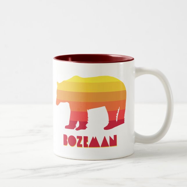 Bozeman Montana Rainbow Bear Two-Tone Coffee Mug (Right)