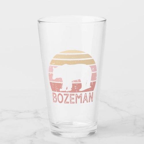 Bozeman Montana Retro Bear Glass