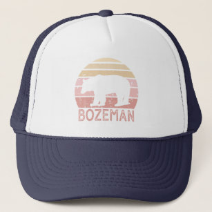 Bozeman Montana Retro Bear Trucker Hat