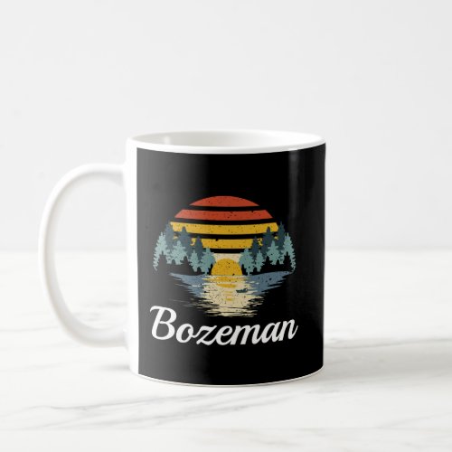 Bozeman Montana Retro Vintage Sunset Lake Family G Coffee Mug