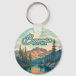 Bozeman Montana Rocky Mountains Vintage Keychain