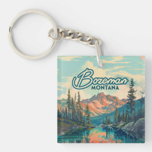 Bozeman Montana Rocky Mountains Vintage Keychain