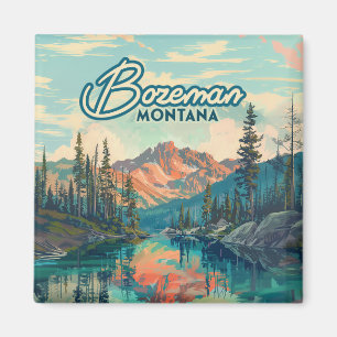 Bozeman Montana Rocky Mountains Vintage Magnet