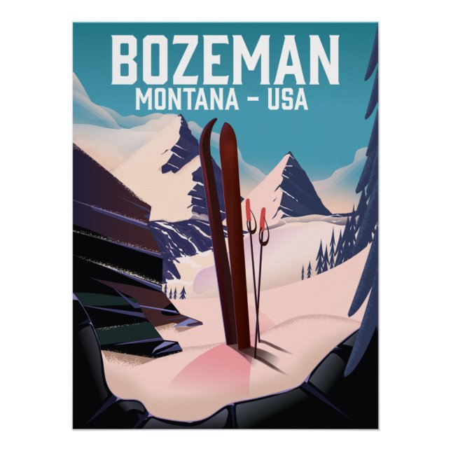 Bozeman Montana ski poster (Front)