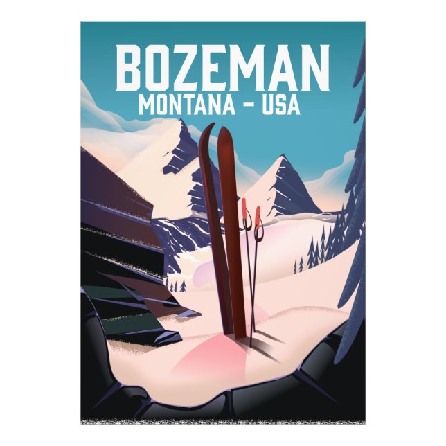 Bozeman Montana ski poster (Front)