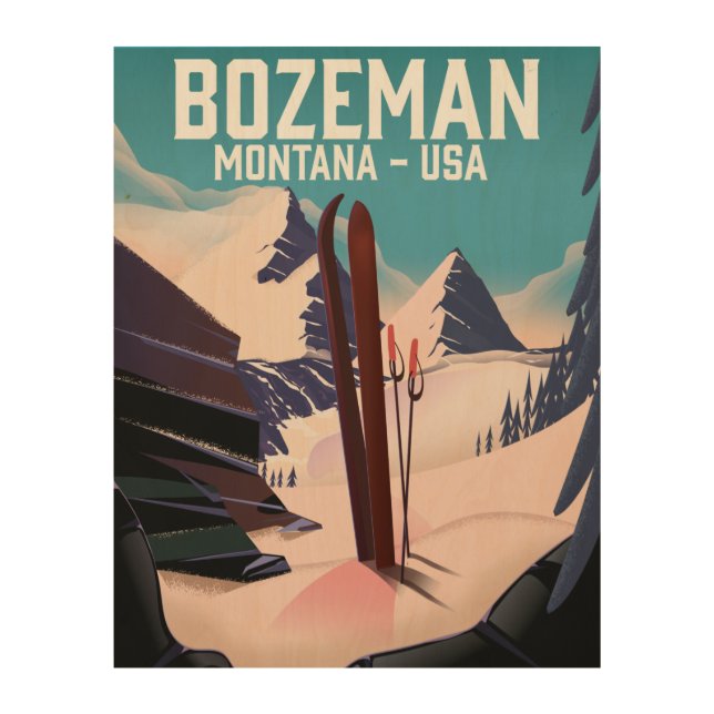 Bozeman Montana ski poster (Front)