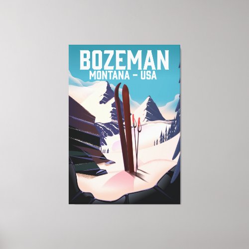 Bozeman Montana ski poster Canvas Print