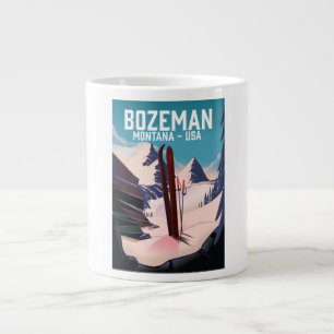 Bozeman Montana ski poster Giant Coffee Mug