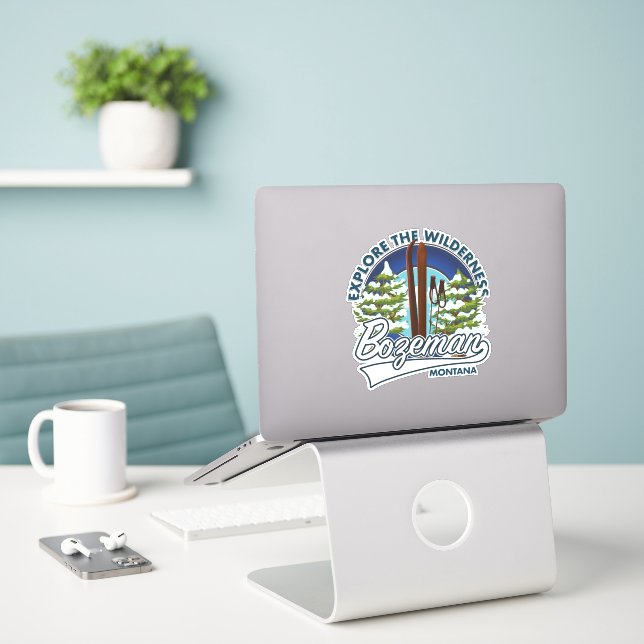 Bozeman Montana ski poster Sticker (Laptop On Desk)