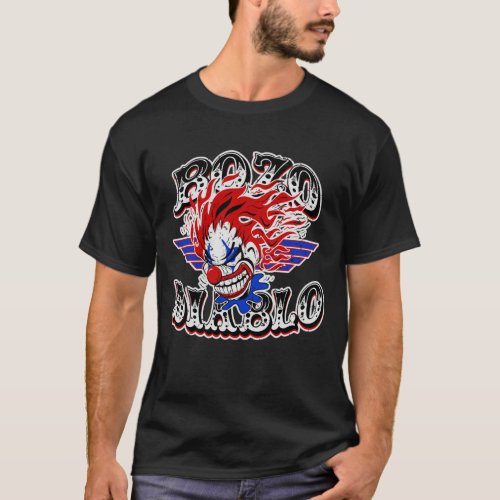 Bozo Diablo Crazy Clown Illustration T_Shirt