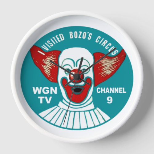 Bozos Circus Bozo Button WGN TV Chicago Clock