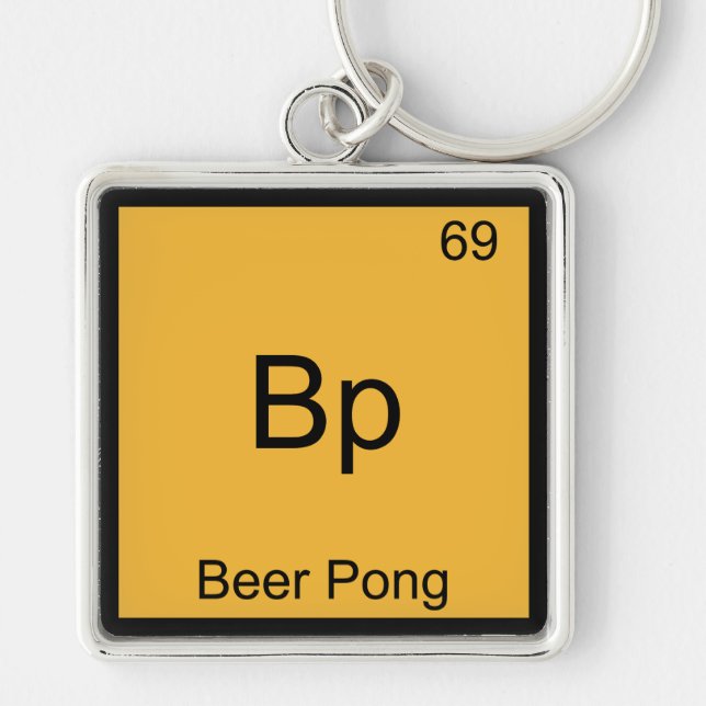 Bp - Beer Pong Funny Chemistry Element Symbol Tee Keychain (Front)