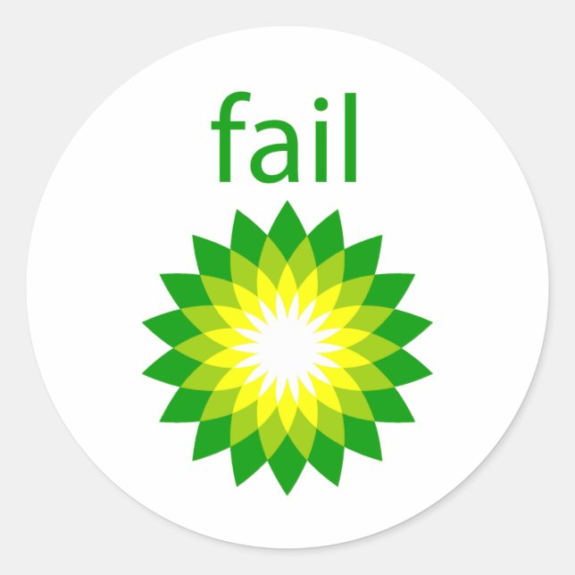 BP Oil Spill Fail Logo Classic Round Sticker (Front)
