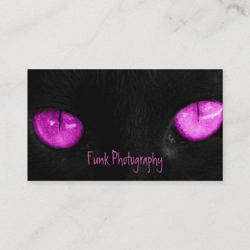 Customizable BPUR Black Cat Purple Eyes Business Card Template