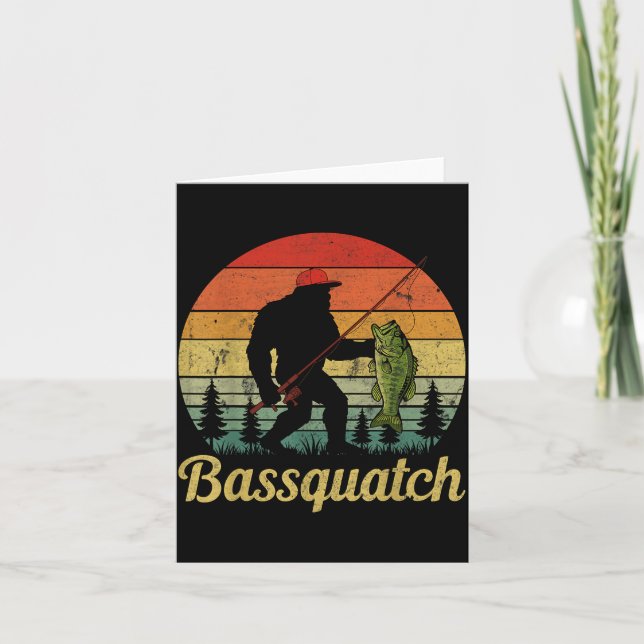 Bquatch B Fishing Humor Bigfoot Ufo Sasquatch  Card (Front)