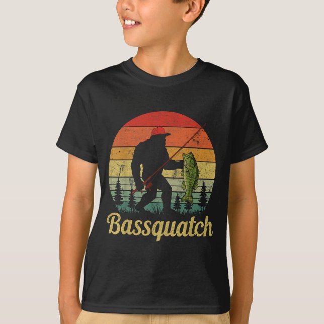 Bquatch B Fishing Humor Bigfoot Ufo Sasquatch  T-Shirt (Front)