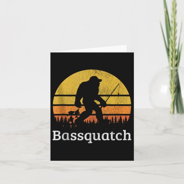 Bquatch Funny B Fishing Sasquatch Bigfoot Vintage  Card (Front)